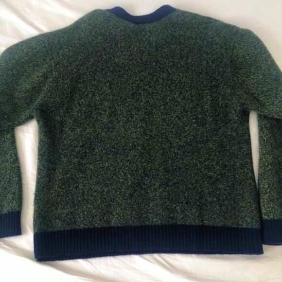 100% Lambs Wool Structure Sweater V-Neck Long Sleeve Pullover Men's Size L - Picture 2 of 6